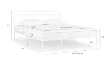 Железная кровать Cassis, цвет белый в спальню Askona фотография товара - 14 - превью