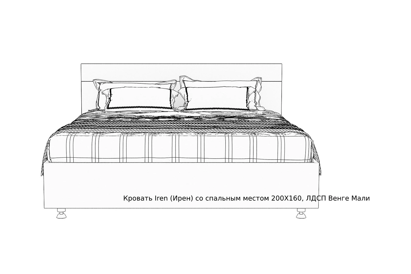 Кровать Iren Ice, цвет Белый премиум из лдсп - 4 - большое изображение