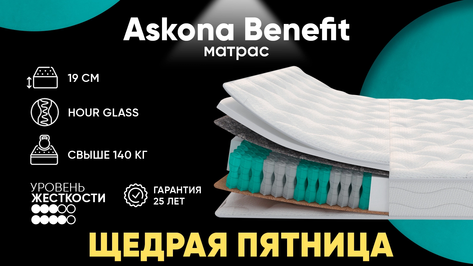 Матрас Askona Benefit Askona изображение товара - 1 - большое изображение